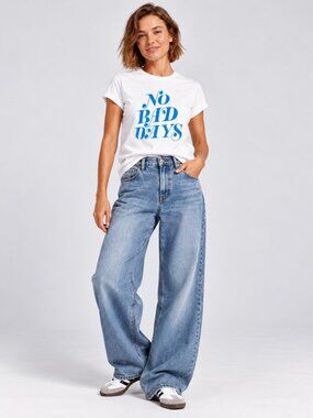 Ban.do No Bad Days Graphic T-Shirt White Cotton Positive Slogan Tee M NWT